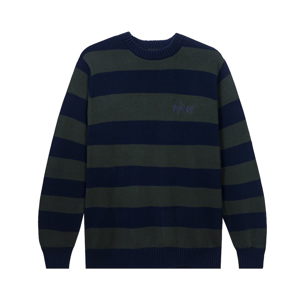 <img class='new_mark_img1' src='https://img.shop-pro.jp/img/new/icons8.gif' style='border:none;display:inline;margin:0px;padding:0px;width:auto;' />Tired å / JOLT STRIPED SWEATER